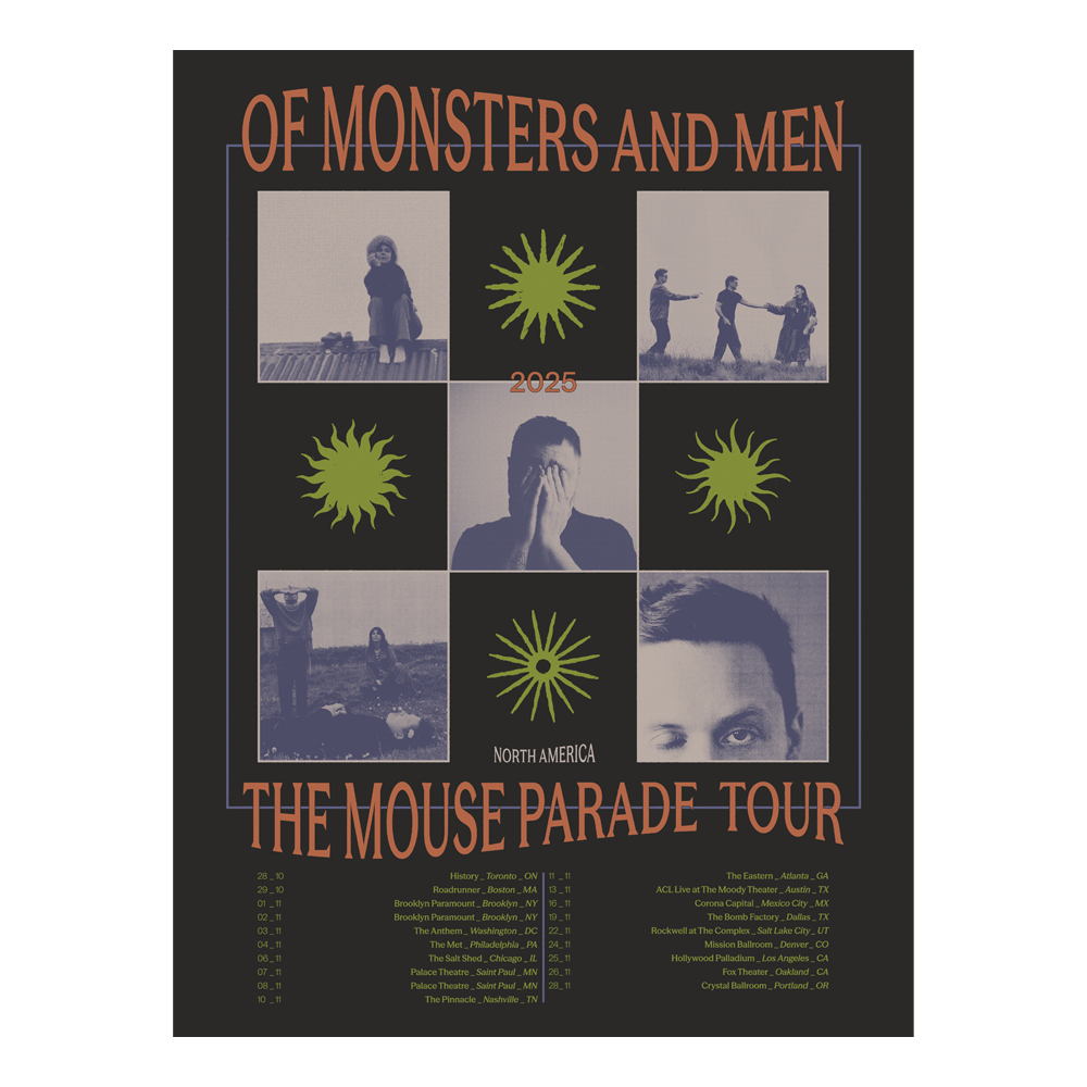 Of Monster and Men The Mouse Parade 2025 Tour Poster