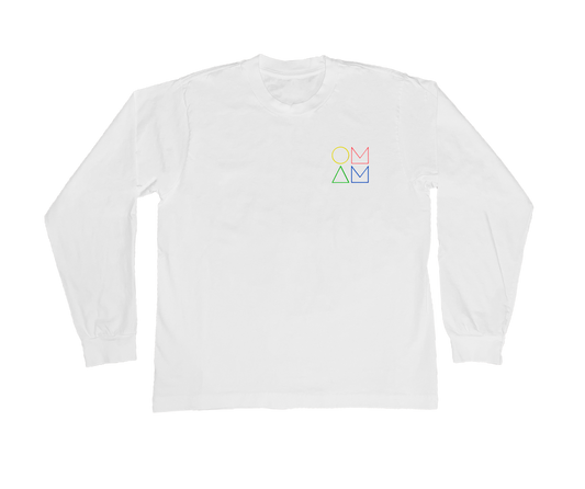 Rainbow Logo White Long Sleeve Tee