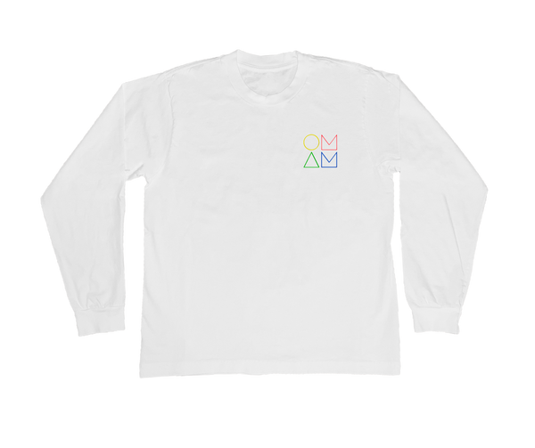 Rainbow Logo White Long Sleeve Tee